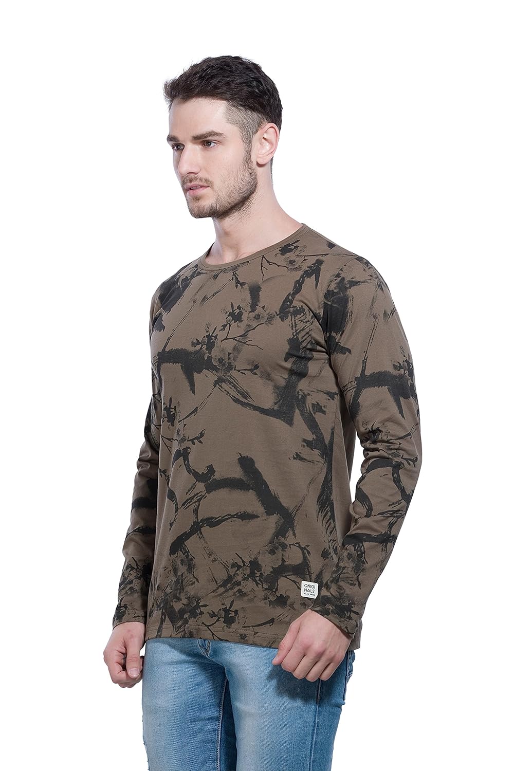 alan jones men's cotton full sleeves printed t-shirt