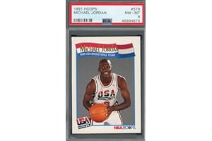 POWERS SPORTS MEMORABILIA Michael Jordan Team USA Dream Team 1991 Hoops Basketball Card #579 Graded PSA 8