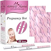 Easy@Home Pregnancy Test Strips: 20 Bulk Pregnancy Strips, Early Detection hCG Test Kit - Pruebas de Embarazo, Powered by Pre