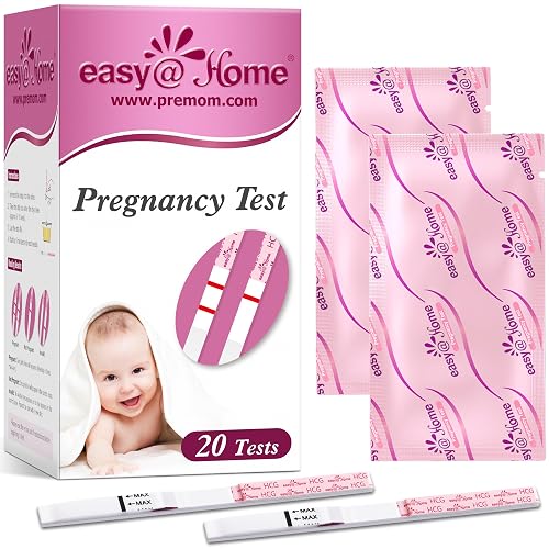 Easy@Home Pregnancy Test Strips: 20 Pack Early Detection Pregnancy Kits - Bulk Highly Sensitive hCG Urine Tests for Home Use | Accurate Fertility Kit