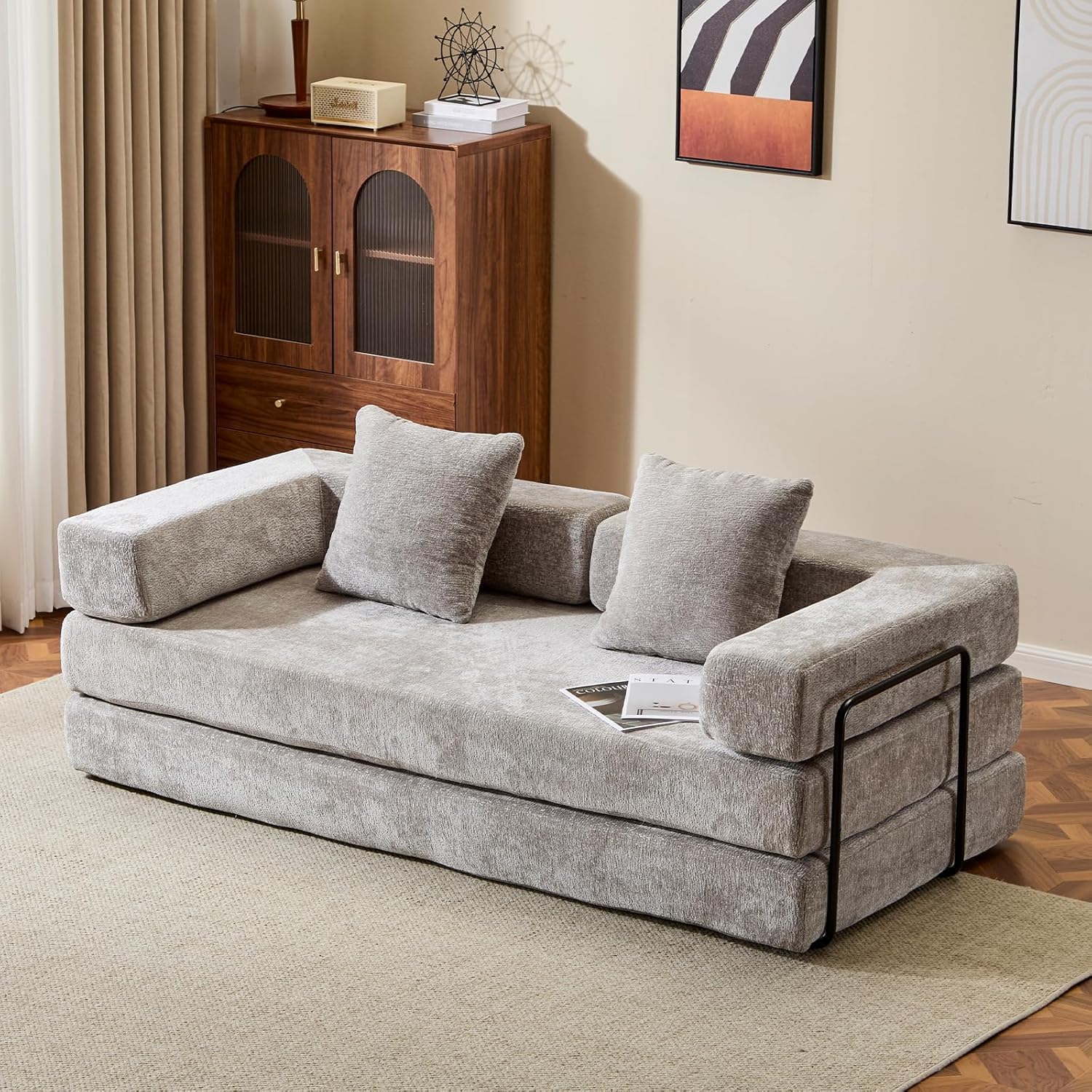 Convertible Sleeper Sofa Bed, Compression Folding