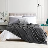 EHEYCIGA Fleece Blanket Double Size 150x200 Dark Grey Soft Flannel view 7