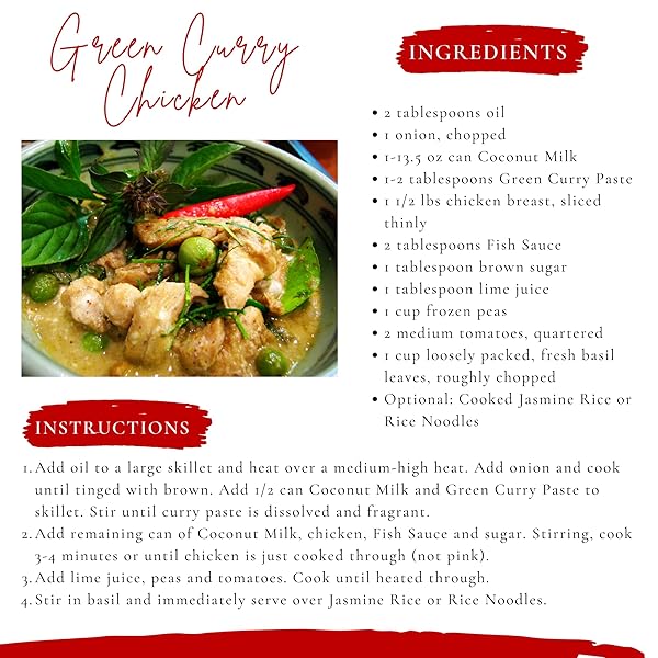 A TASTE OF THAI GREEN CURRY PASTE – AUTHENTIC & NATURAL READY-TO-USE THAI CURRY PASTE – VEGAN, GLUTEN‑FREE & NON‑GMO – SPICY, FRESH FLAVOR FOR CURRIES, STIR‑FRIES, SOUPS & DIPS – 1.75 OZ (PACK OF 6)