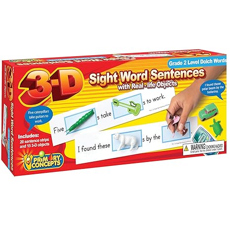 Primary Concepts, PC-5283 3-D Sight Sentences Grade 2 Level Dolch Words Learning Science Kit