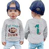 First Birthday Shirt Baby Boys One Year Old Tops 1st Birthday T-Shirt Cotton Long Sleeve Clothes Outfit