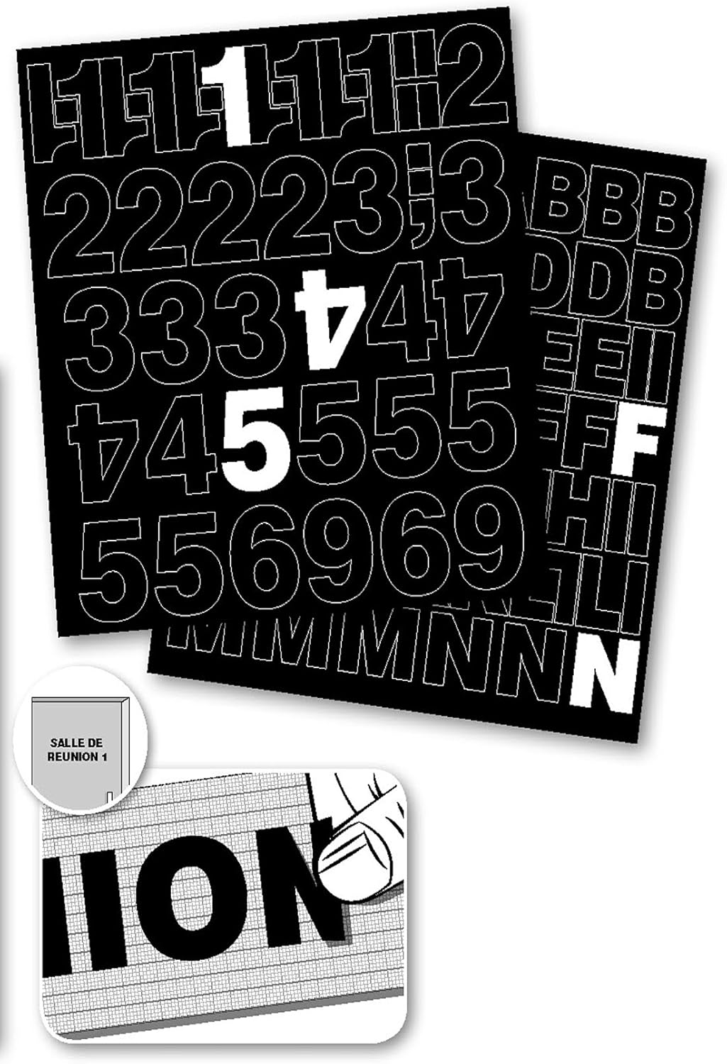 Avery Pack of 138 Self-Adhesive Numbers 75 mm Black (750C) - Image 4