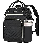 VANKEAN 17 Inch Laptop Backpack for Women Men Fashion Computer Work Bag, Large Capacity Waterproof Backpack with USB Port & RFID Pockets, College Daypack Business Travel, Black