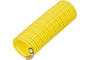 PLEWS Amflo 4-25E-RET Lightweight 1/4" x 25' Nylon Recoil Air Hose Stores Itself When the Job is Done - Ideal for Home, Shop, and Industrial Use