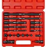 AMM 18PCS Impact Socket Adapter Set | 1/4"3/8"1/2"Drive for Impact Driver Drill，Cr-V Steel，Extension Bar，Universal Joint &amp; Coupler， Mechanical Repairs