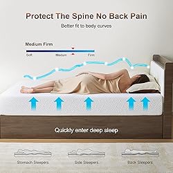 Aosha Queen Mattress,8/10/12 inch Memory Foam