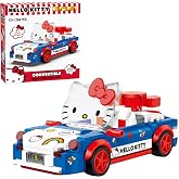 Brickcraft Officially Licensed Sanrio Hello Kitty Convertible Car Building Set, 294-Piece Multicolor Brick Kit with Detailed Character Face, Sticker Sheet Included
