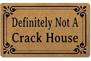 FunXiLin Funny Welcome Door Mats for Home Decor（29.5x17.7 inch） Front Porch Mats with Anti-Slip Rubber Back Personalized Doormat for Entrance Way (Definitely Not A Crack House)