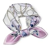 100% Mulberry Silk Scarf 25.6"x25.6" Square Women Neckerchief Headscarf - Lightweight Neck Scarf Gift Packed