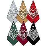 Bycc Bynn 3 Pack 100% Cotton Paisley Pattern Bandanas Face Mask Square Scarf Headwear
