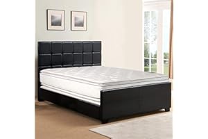 Zayton 12-Inch Medium plush Double sided Pillowtop Innerspring Mattress And 8" Wood Box Spring/Foundation Set, Good For The Back, Queen