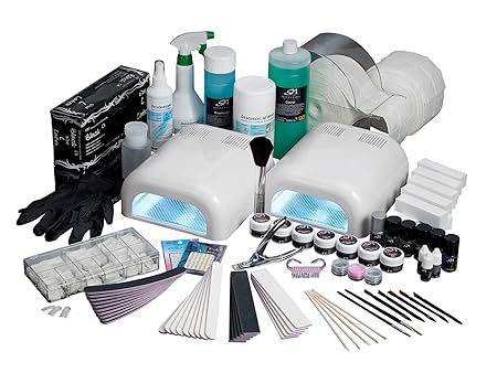 Gel Nägel Starter-Set mit 2 UV-Lampen, Nagel-Gel Set und Farbgel für Profis C3