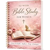 Bible Study Guide Journal Spiral Christian Book for Women,5.5" &times; 8" | Structured Study Guide,6 Themed Parts,52 Weeks,Self Care,Calm your heart,Inner Reflection for Emotional Peace, Christian Gift