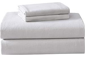Laura Ashley - Twin Sheet Set, Cotton Flannel Bedding, Brushed for Extra Softness & Comfort (Cloud Grey, Twin)