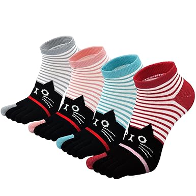 Damen Zehensocken Five Finger Socken, Damen Socken aus Baumwolle Witzige Socken Karikatur Tier Socken Niedliche Tiere Socken 