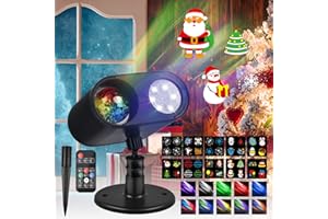 FORCHIC Christmas Halloween Projector Lights Outdoor, 2-in-1 Holiday Decorations Projector Lights, 20 HD Effects 3D Aurora & Patterns Waterproof with Remote Control Timer for Xmas Halloween Decor Party