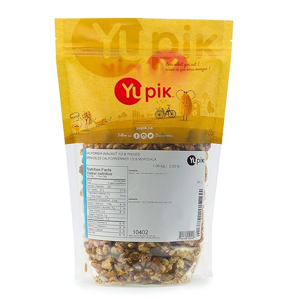 YUPIK CALIFORNIA WALNUTS HALVES & PIECES, 1000 GR