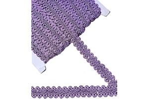 MSCFTFB 14 Yards Gimp Braid Trim,1/2 inch Gift Wrap Ribbon, Woven Fabric Lace Trim for Upholstery Costume Curtain,Lamp,Jewelry,Decorative Embellishment for Sewing Craft (Purple)