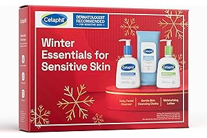 Cetaphil Winter Essentials Skin Care Set, Gentle Skin Cleansing Cloth Face Wipes 25 Count, Daily Facial Cleanser 8oz, Moisturizing Face & Body Lotion 8oz, Suitable for Sensitive Skin