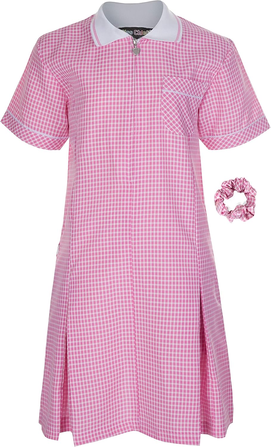 pink gingham school dress