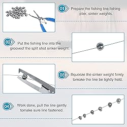 100pcs Split Shot Fishing Weights Removable Round