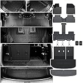 JOULARISE Floor Mats Cargo Mat Set for 2020-2024 2025 Hyundai Palisade 7/8 Seat, All Weather TPE Cargo Liner Backrest Mats Trunk Lower Car Mat Accessories for Palisade(Floor Mats Set)