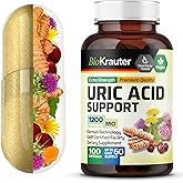 BIO KRAUTER Uric Acid Support Capsules 1200 mg Blend - 100 Count - Kidney Supplement w/Tart Cherry 10:1 Extract - Milk Thistle & Turmeric Extract - Vegan