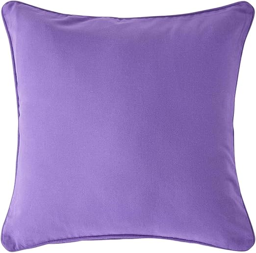 HOMESCAPES 100 Cotton Plain Purple Large Cushion Cover 60 x 60 cm