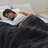COOVA Ultra Soft Faux Fur Throw Blanket – Fuzzy Fluffy Cozy Microfiber Blankets, Warm Thick Plush Sherpa Fleece Throw Blanket for Couch,Bed,Sofa,Ideal Gift for Women.(Dark Grey, 50"x60")