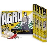Spicy Chipotle Vegan Jerky Sticks, High Protein Plant Based Snack, 7 Sticks | AGRO POWER Jerky Sticks, High Protein, Non-GMO,