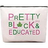 CEASQVAA Sorority Gift Pink and Green Makeup Cosmetic Bags Black Greek Sorority Gift Paraphernalia for Sister Friend