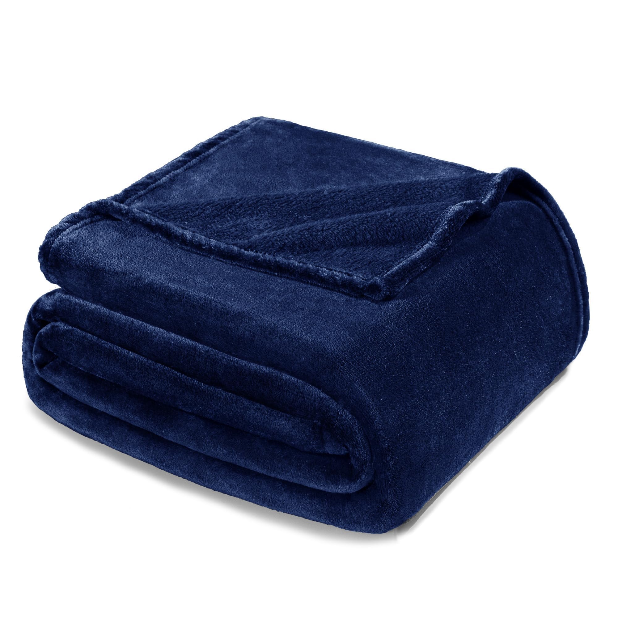 Exclusivo Mezcla Fleece Blanket Queen Size for Bed, Super Soft and Warm, All Season Use, Cozy, Plush, Lightweight, 230x230 CM, Navy Blue