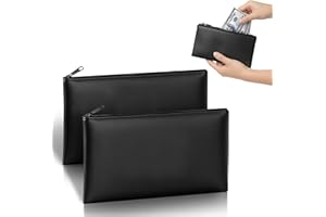 PM COMPANY 2-Pack Premium Money Bags with Ultra-Durable Zipper – 11x6.1 Inch Money Pouch, Cash Bag, Bank Bag for Cash, Check Wallet, Coin Bag, Cosmetics Organizer – Durable Money Holder with Strong Zip