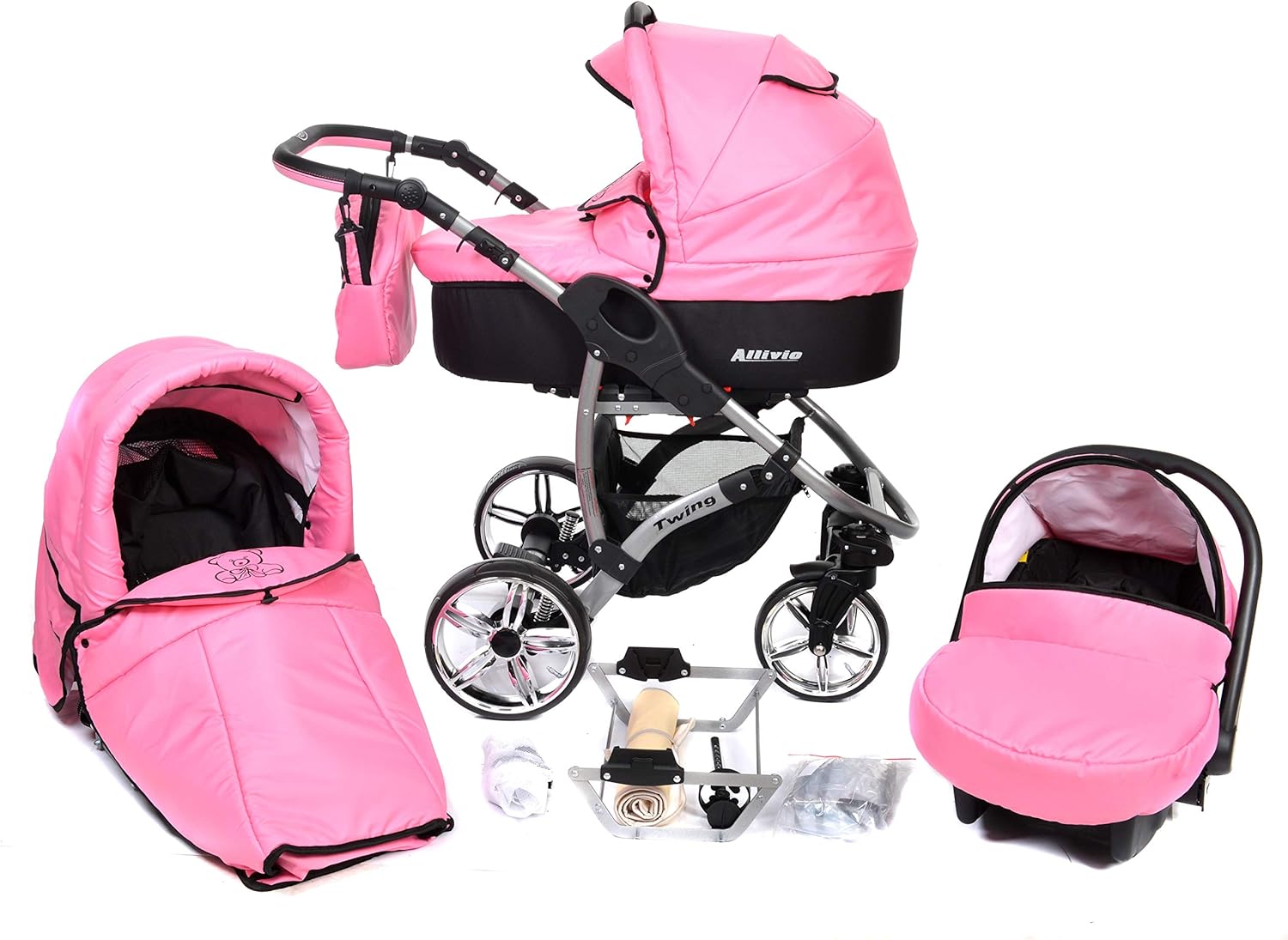 bright pink pram
