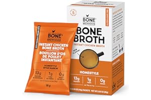 Bone Brewhouse - Chicken Bone Broth Protein Powder -Homestyle - Keto & Paleo Friendly - Instant Soup Broth - 10g Protein - Na