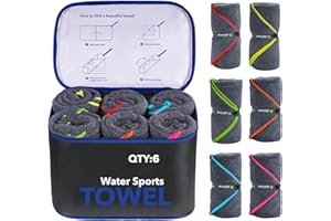 4Monster 4 Pack Microfiber Camping Towel Quick Dry, Super Absorbent Travel Towel with Waterproof Bag, Lightweight Boat Towel for RV, Sport, Gym, Beach, Pool, Swim,Family Trip