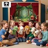 LOMTRATS Animal Hand Puppets for Kids Includes Wolf Tiger Lion Monkey view 7