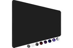 TEDNETGO Large Gaming Mouse Pad, Waterproof Extra Large Big Mouse Pad with Stitched Edge, XXL Non-Slip Black Computer Long Mousepad Desk Mat for Gamer, Office & Home, Black