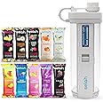 Selah Flavored Water Bottle - 20oz Water Bottle With Flavor Pods Included - Energy Drink Pods, Flavor Cartridges, Water Enhancer, and Sports Drink Pods (White, 10 New Flavor Pods)
