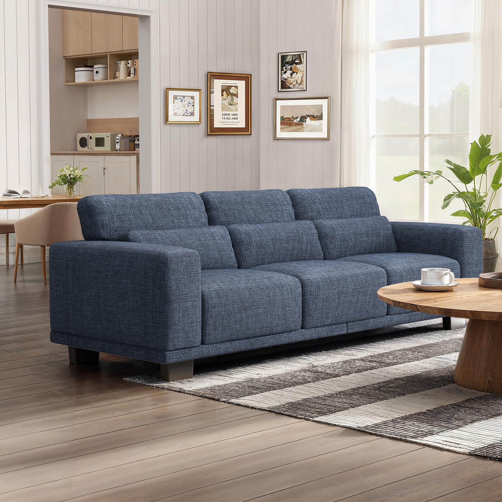 Photo 1 of **BOX 1 ONLY-PARTIAL SET**
Marsail 89" Sofa, 3 Seater Couch for Living Room, Comfy Sofa with Supportive Cushion and Sturdy Frame, Easy to Clean with Removable Covers, Blue