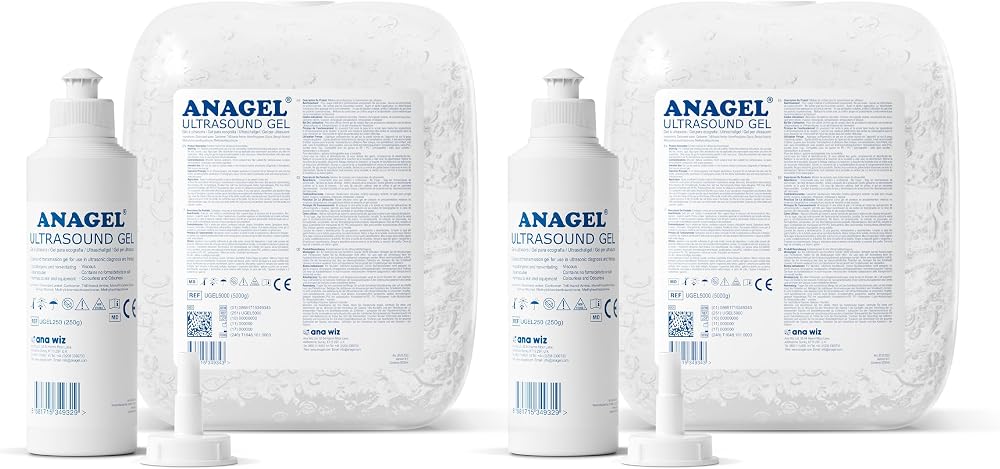ANAGEL Ultrasound Gel 5L Bottle with 250ml Spare Bottle 2 Pack
