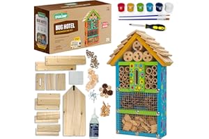 SparkJump Premium Bug Hotel Kit, DIY Cedar Wood Craft for Building Bee, Ladybug, or Butterfly Houses, Educational Kit for Kids, Parents and Teachers
