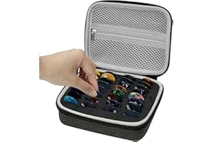 GENERIC Guitar Pick Holder Case - Guitar Accessories Pouch Box-Bag for All Size Picks Storage, Hard Shell Travel Organizer with Comfortable Handle, Anti-Deformation Design, 6.3 x 4.72 x 1.97 inches
