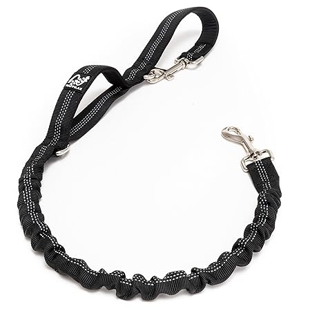 Happilax Elastische Hundeleine mit Gepolsterten Handgriffen, Reflektierende Bungee-Leine Dehnbar von 90 bis 120 cm