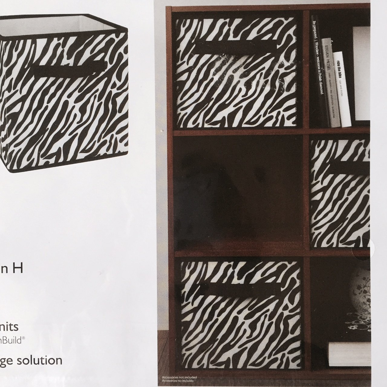 System Build Cube Storage Fabric Drawer Zebra Pattern Buy Online