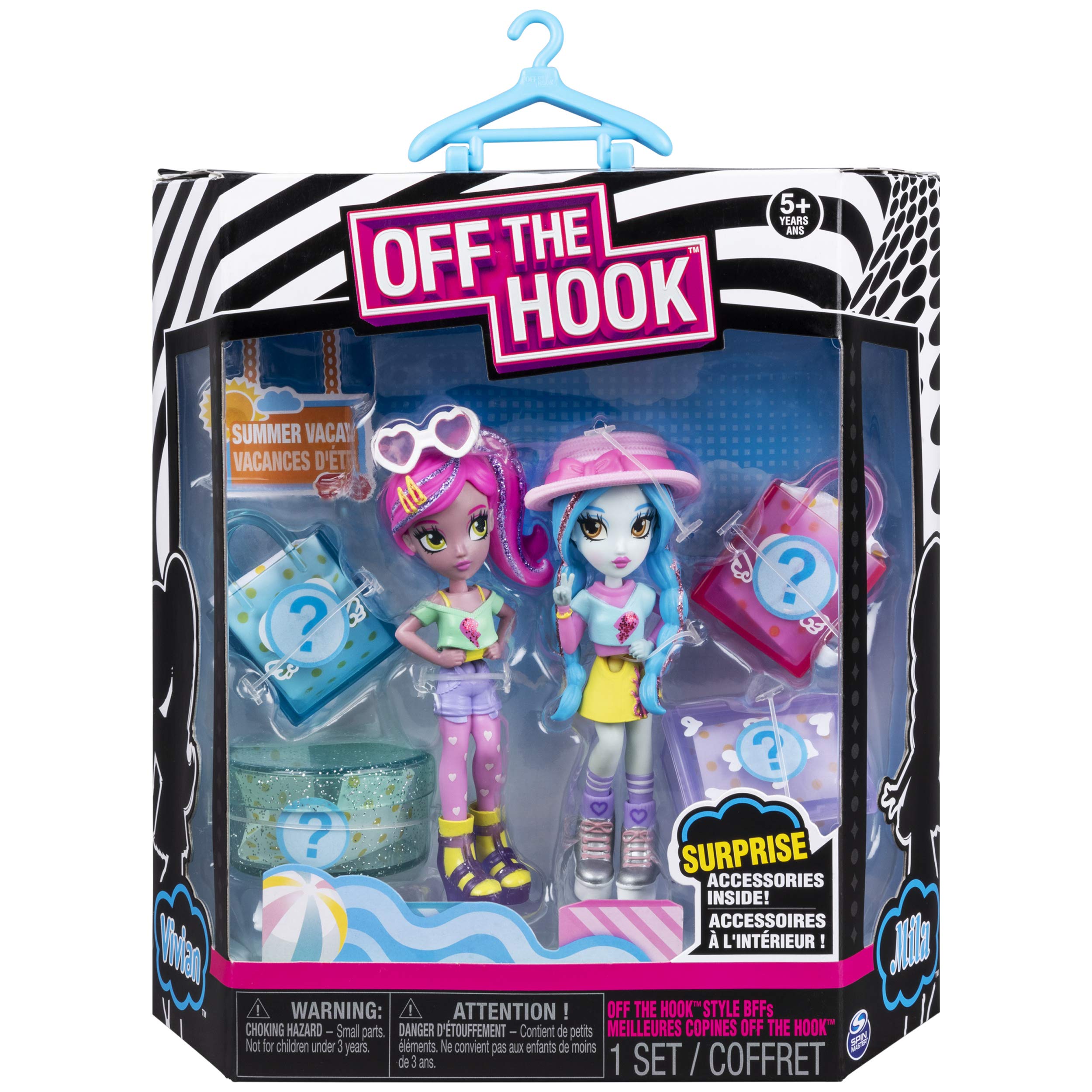 Off the Hook Style BFFs, Vivian & Mila (Summer Vacay), 4" Small Dolls with Mix & Match Fashions & Accessories, for Girls Aged 5 & Up